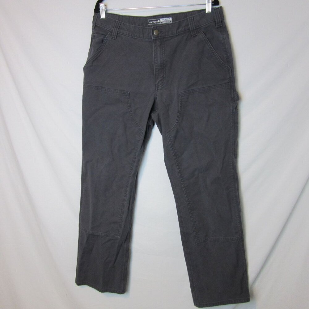 Carhartt Gray Rugged Flex Relaxed Fit Utility Work Pant Men's 36 Double Front